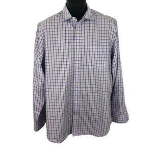 Banana Republic Classic Fit Men's Size L  16-16 1/2 Purple Plaid Button Up Shirt
